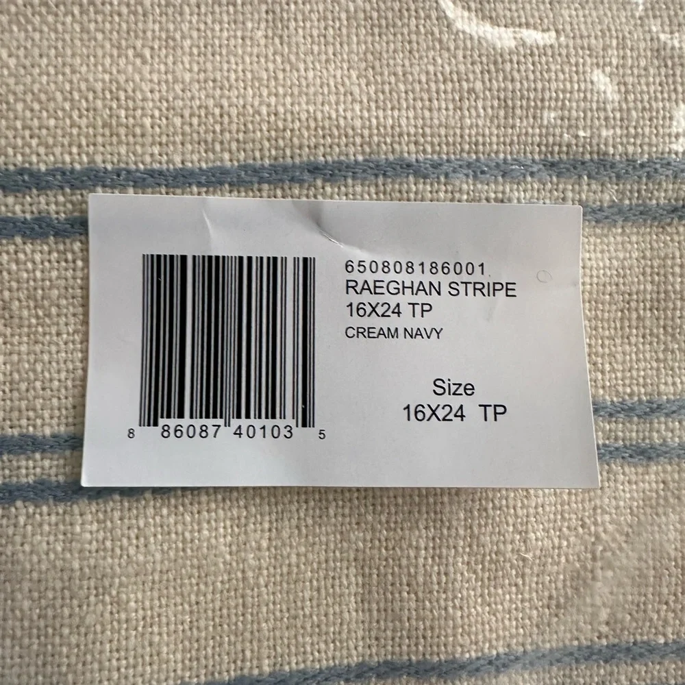 Ralph Lauren Home Cream and Blue Striped Pillow Shams (Pair)
